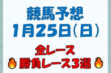 【競馬予想】１月２５日（日）全レース予想／厳選３レース(平場予想・重賞予想)