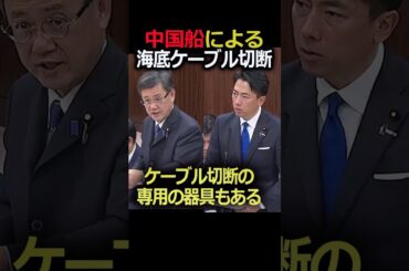 中国が海底ケーブルを切断した！切断専用の器具もあると山田議員が警鐘を鳴らし小泉防衛大臣が答弁する