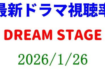 DREAM STAGE 視聴率下がる！視聴率速報☆2026年1月26日