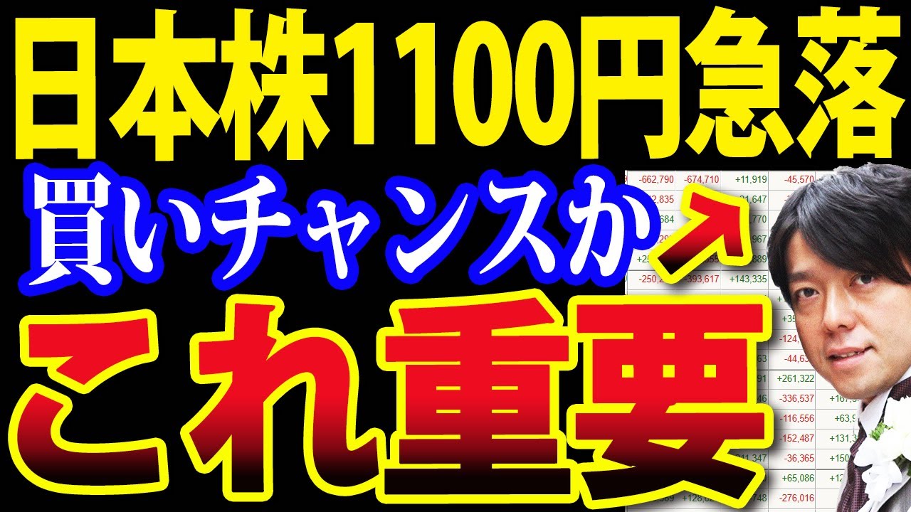 【緊急】日経平均1100円急落中、個人投資家は買いチャンスか? 【緊急】日経平均1100円急落中、個人投資家は買いチャンスか?
