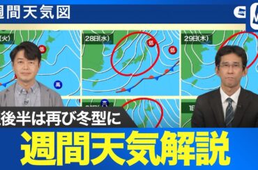 【週間天気予報】週前半は冬型緩むが低気圧が接近　週後半は再び冬型に