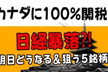 トランプ関税100%！日経2000円暴落で週明け狙う5銘柄