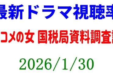 おコメの女 視聴率ダウン！視聴率速報☆2026年1月30日