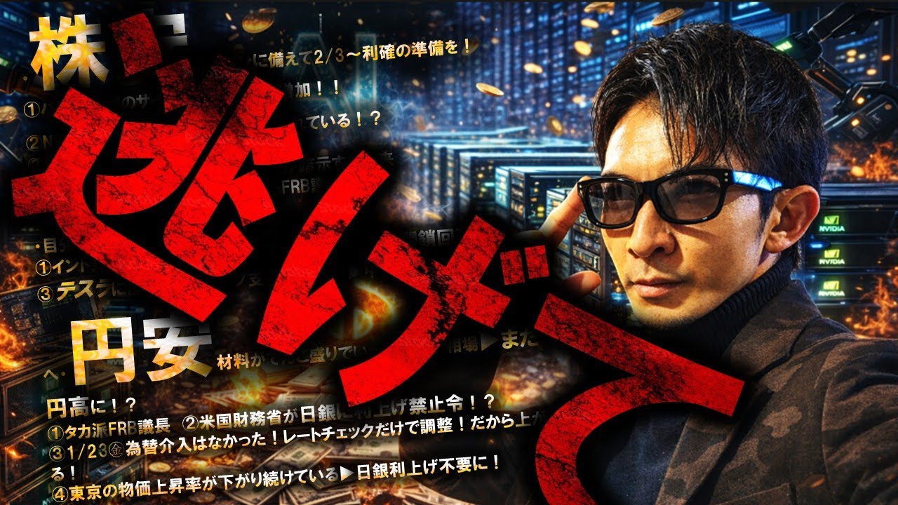 米国株は逃げる!!日本株高&円安再来?ケビンが2月頭にタカ派加速!?イラン戦争警戒継続! 米国株は逃げる!!日本株高&円安再来?ケビンが2月頭にタカ派加速!?イラン戦争警戒継続!