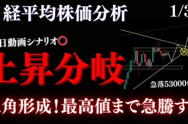 来週日経平均は分岐点で下落or上昇。直近高値54000まで狙うなら必ず抑えてるべき起点の解説:RedのNikkei225テクニカル徹底分析