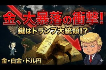 【金相場】大暴落の衝撃！犯人はトランプ大統領？調整入りの「真の理由」と反発ポイントを徹底分析