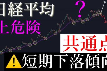 ⚠️上一辺倒は危険。短期もう一段下がる。日経平均株価/Ni225