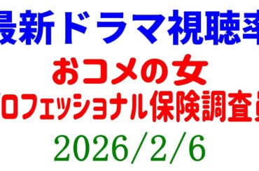 おコメの女 視聴率アップ 玉木宏ドラマ視聴率ダウン！視聴率速報☆2026年2月6日