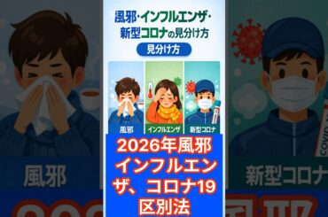 2026年風邪、インフルエンザ、コロナ19の区別法