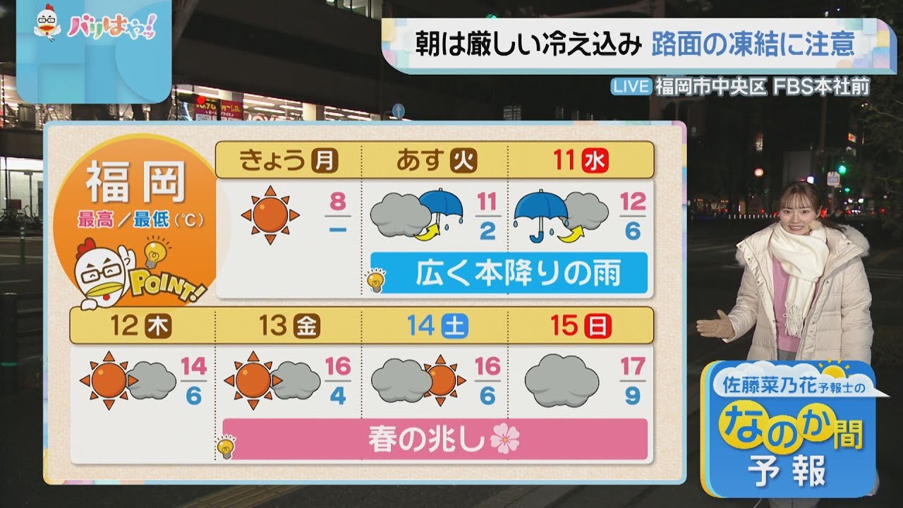 佐藤菜乃花気象予報士のお天気情報 バリはやッ! 2月9日 佐藤菜乃花気象予報士のお天気情報 バリはやッ! 2月9日