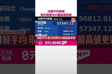 【速報】日経平均株価  取引時間中の最高値更新  #shorts
