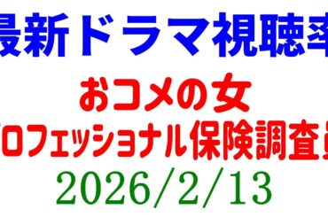 おコメの女 視聴率ダウン 五輪！視聴率速報☆2026年2月13日