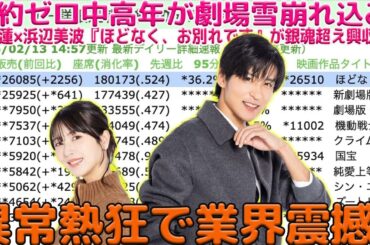 『銀魂』を完全に超えて興収No.1に躍り出た目黒蓮×浜辺美波の『ほどなく、お別れです』、驚くべきことに予約ゼロの中高年世代が映画館へ雪崩れ込み、異様な熱狂が止まらない異常事態に業界が震撼している