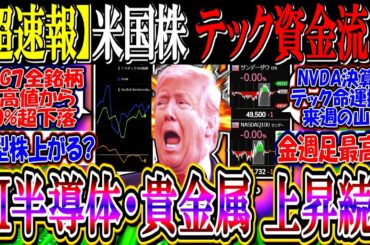 【ｳｫｰﾙ街速報】米国株、大型テック資金流出止まらず『AI半導体・貴金属は上昇続く』