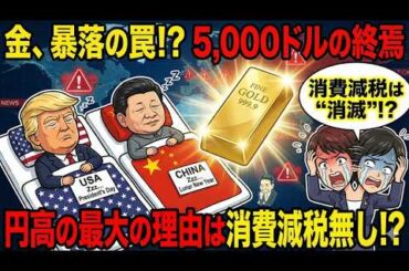 【緊急】金価格5,000ドルの衝撃！米中休場でも円高が止まらない？消費減税消滅の裏側を徹底解説