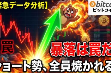 【仮想通貨 ビットコイン】暴落の罠に気づけ！データが暴く「ショート勢全滅」のシナリオ（朝活2075）