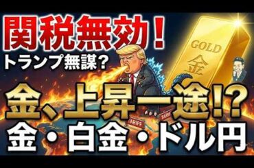 関税無効でトランプ激怒！？金が史上最高値を更新する衝撃の理由。白金・ドル円の運命は…【地政学リスク】