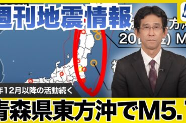 週刊地震情報 2026.2.22　青森県東方沖でM5.1　昨年12月以降の活動続く