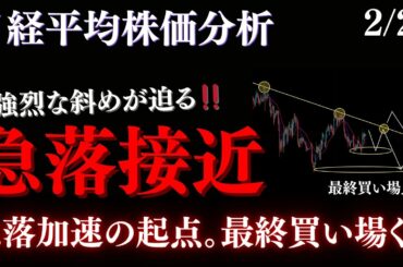 日経平均、必ず叩き落とされる価格。今は下落優勢です。短期上昇後に一気に急落します:RedのNikkei225テクニカル徹底分析