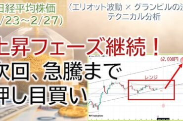 日経平均上昇フェーズ継続｜突発下落は押し目買いか｜現在値と今週のシナリオ解説【日経平均株価（2/23～2/27）】