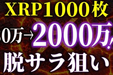 【XRP】30万円が2000万円に化ける！？1000枚保有で脱サラを狙う現実的なシナリオを徹底解説《ビットコイン リップル XRP 仮想通貨 暗号通貨》