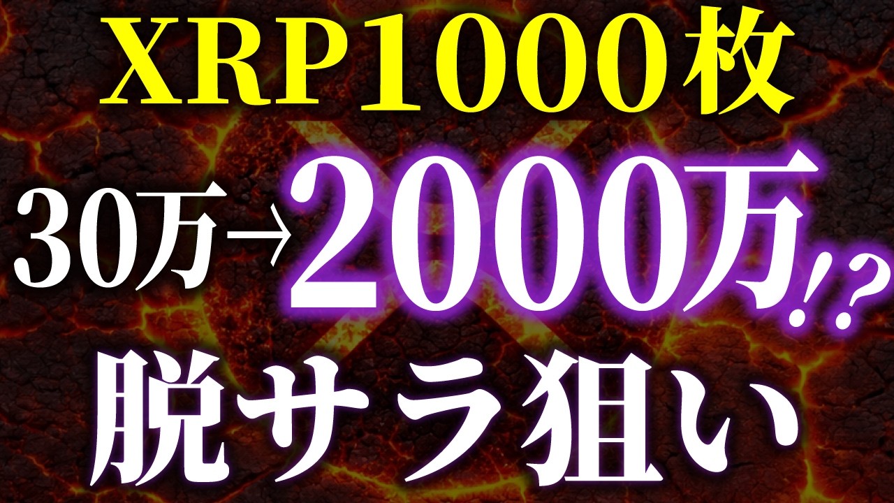 【XRP】30万円が2000万円に化ける!?1000枚保有で脱サラを狙う現実的なシナリオを徹底解説《ビットコイン リップル XRP 仮想通貨 暗号通貨》 【XRP】30万円が2000万円に化ける!?1000枚保有で脱サラを狙う現実的なシナリオを徹底解説《ビットコイン リップル XRP 仮想通貨 暗号通貨》