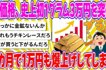 金価格、史上初1グラム3万円を突破　4カ月で1万円も爆上げしてしまう【ゆっくり2chまとめ】