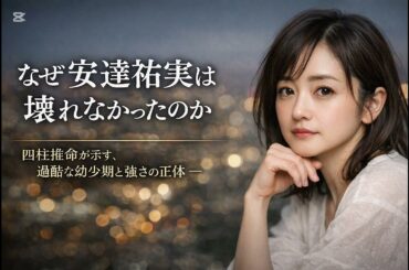 なぜ安達祐実は壊れなかったのか― 四柱推命が示す、過酷な幼少期と強さの正体 ―