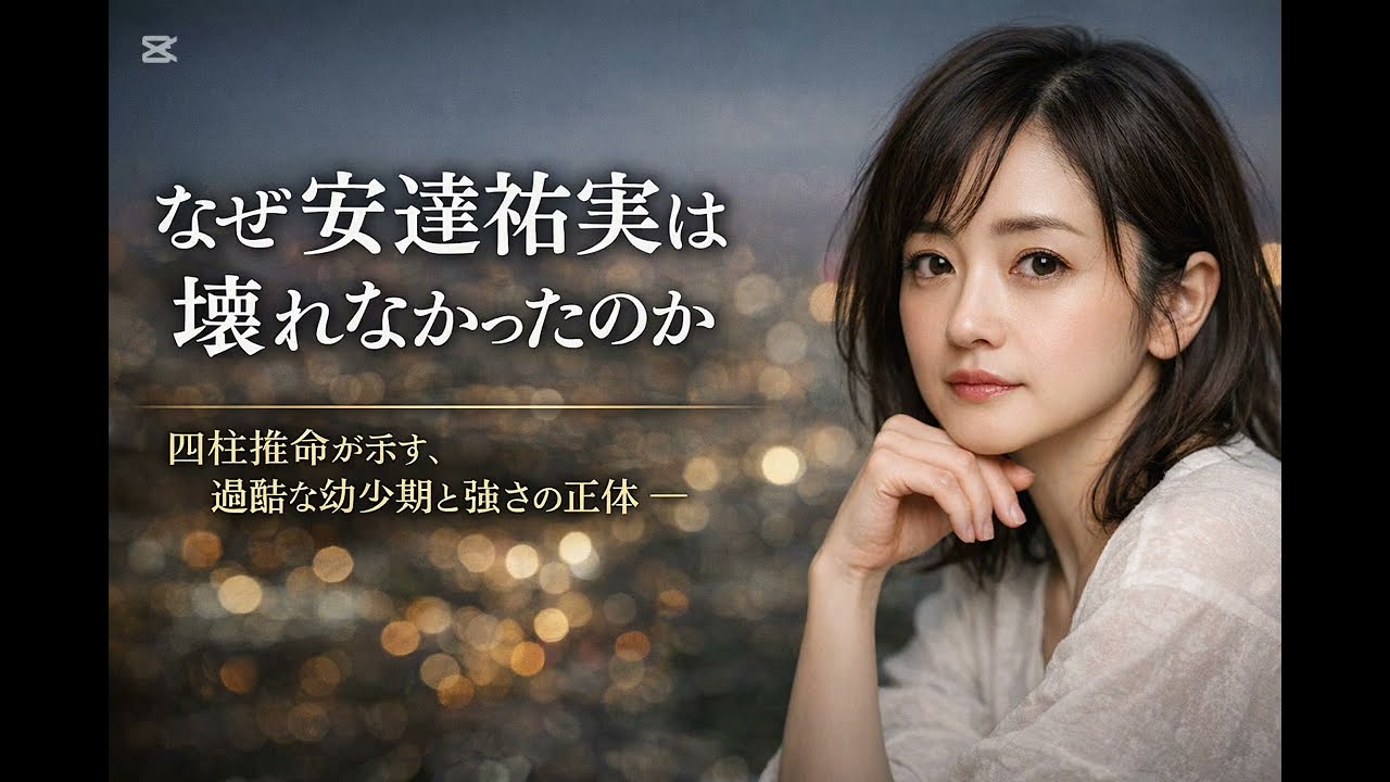 なぜ安達祐実は壊れなかったのか― 四柱推命が示す、過酷な幼少期と強さの正体 ― なぜ安達祐実は壊れなかったのか― 四柱推命が示す、過酷な幼少期と強さの正体 ―