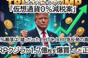 【リップル神回】XRPの20%暴落予想が一転！？クジラが仕掛けた「下落トラップ」の全貌とトランプ氏の0%減税案でBTC・ETH・XRPが急反発！