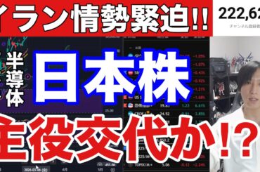 2/28【イラン情勢緊迫で日経平均どうなる⁉半導体株下落で日本株主役交代か】AI関連、半導体株下落→SaaS関連急騰。ドル円156円推移。米国株、ナスダック、仮想通貨ビットコイン軟調
