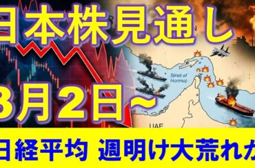 日本株見通し 3月2日～ 日経平均含め市場は大荒れ！？地政学的リスクが最重要ポイント