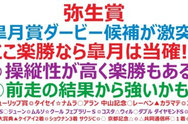 弥生賞ディープ記念2026予想　皐月賞、ダービー候補が激突！ここ楽勝なら皐月賞は当確！？◎操縦性が高く、楽勝もある！○前走の結果から、かなり強いかも！