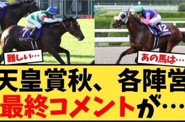 【天皇賞秋】秋天、枠順確定後の各陣営最終コメントが…【競馬反応集】