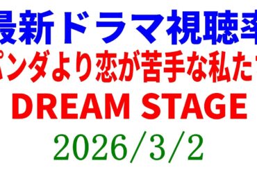 中村倫也ドラマ 視聴率上がる！ パンダ下がる ！視聴率速報☆2026年3月2日