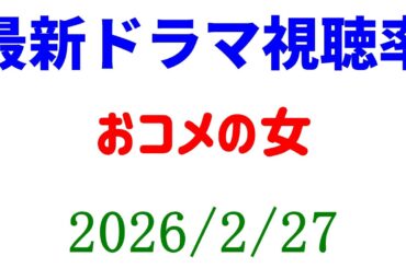 おコメの女 視聴率アップ！視聴率速報☆2026年2月27日