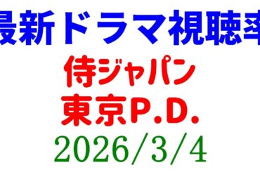 侍ジャパン 東京P.D.！視聴率速報☆2026年3月4日