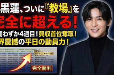 目黒蓮主演作が公開わずか4週目で『教場』を完全に超え、興行収入首位を奪取した前代未聞の快挙に業界が震撼、平日の異様な動員力に誰もが息を呑む異常事態が続いている| メメ衝撃TV