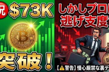 【仮想通貨 ビットコイン】【警告】㊗$73K突破！しかしプロは逃げ支度？長期上昇も「慢心厳禁」な裏データ（朝活2087）