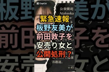 【警告】板野友美の「私を安売りしない」発言…実は前田敦子への強烈な当てつけだった！？🚨 #板野友美 #前田敦子 #AKB48  #RMK #芸能ニュース #エンタメ #衝撃 #裏話   #アイドル