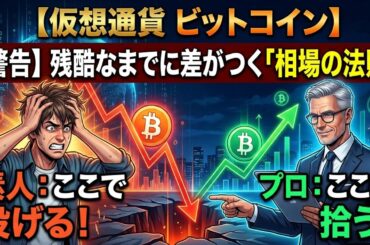 仮想通貨　ビットコイン】警告！ここで投げる素人、ここで拾うプロ。残酷なまでに差がつく「相場の法則」（朝活2089）