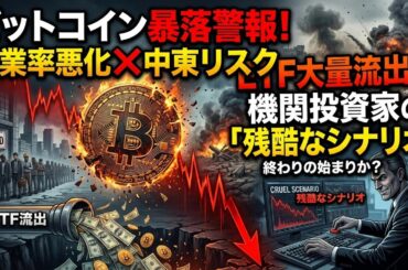 【仮想通貨 ビットコイン】失業率悪化と中東リスク。ETF流出データから読み解く、機関投資家の「残酷なシナリオ」（朝活2090）