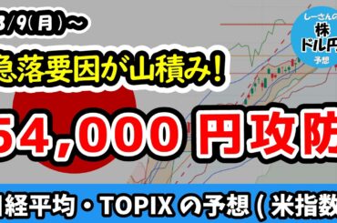 急落で始まる月曜日！その後は下げ渋るか？見え隠れする複数の急落リスク【週間日本株予想 2026/3/9～】