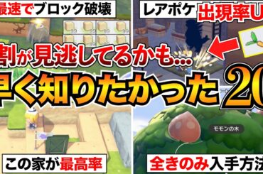 【ぽこあポケモン攻略】もっと早く知りたかった！絶対役立つ知識&小技20選！効率的な素材集め/自動栽培/建築の便利機能/きのみ一覧/落とし物/倉庫収納など