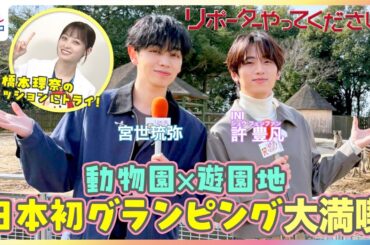 宮世琉弥と許豊凡（INI）が動物園や遊園地を同時に楽しめる最新グランピングを全力体験！月9ドラマ『ヤンドク！』座長・橋本環奈からのミッションに絶叫！？【リポーターやってください！】