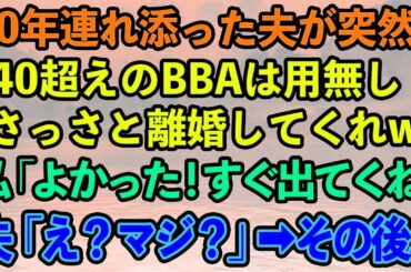 【スカッとする話】20年連れ添った夫から突然離婚宣言「40超えのBBAは用無しだわw」私「よかった！今すぐ出て行くね」夫「え？」→後日元夫が血相変えて現れて...【修羅場】