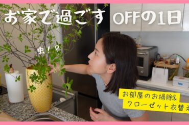 【リアルな休日】部屋の掃除&クローゼット衣替え👗花粉で顔が浮腫むの！？