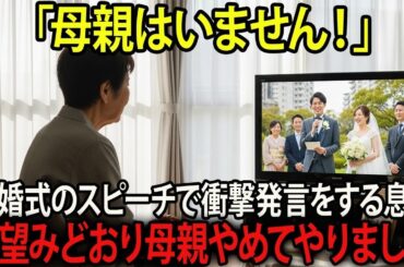 「母親はいません」息子の結婚式で宣言されました──私は本当に失踪。その後の衝撃の結末【60代以上の方】