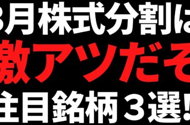 ３月株式分割でついにあの優良株に手が届く！注目の３銘柄はコレです