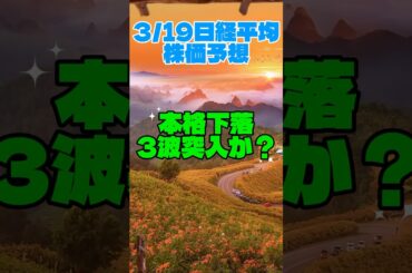 本格下落３波突入か【3/19日経平均株価予想】